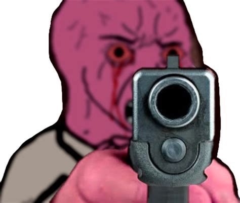 Pink Wojak Pointing a Gun at You. Blank Template - Imgflip