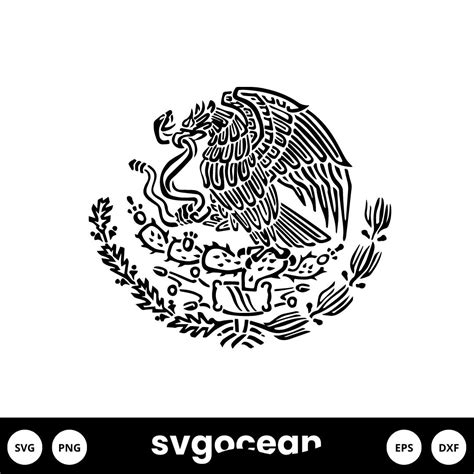 Mexico Flag Eagle SVG vector for instant download - Svg Ocean — svgocean