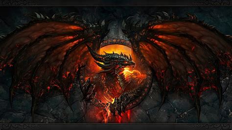 HD wallpaper: red and black dragon wallpaper, world of warcraft, fire ...