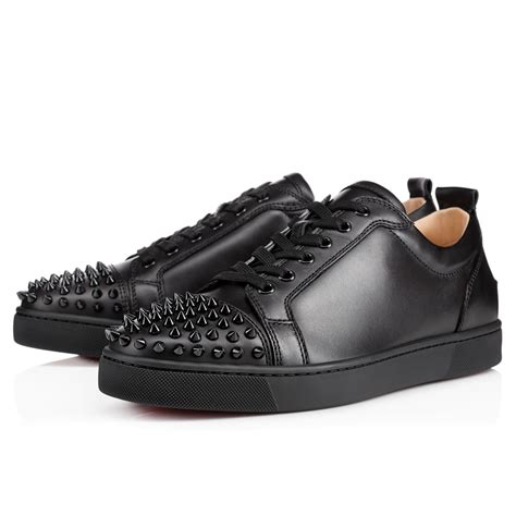 Louis Junior Spikes Black Calf - Men Shoes - Christian Louboutin