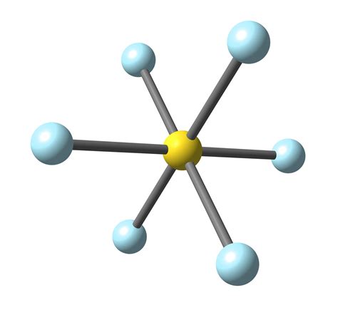 3D illustration of Sulfur hexafluoride molecular structure isolated on ...