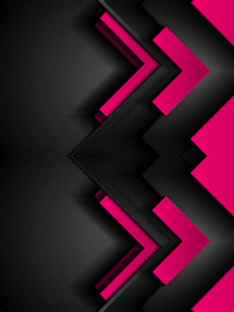 Material design 53, black, pink, geometry, dark, digital, abstract, HD ...