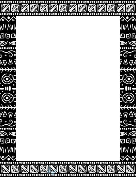 Printable Black and White African Page Border