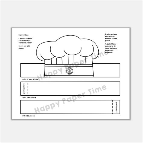 Printable Chef Hat Template at sasdiscussionblog Blog