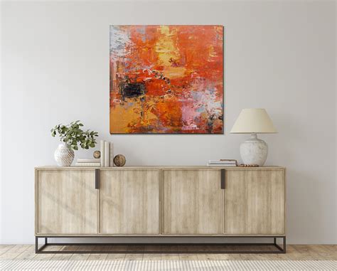 Abstract Painting Red Abstract Art Orange Abstract Wall Art - Etsy