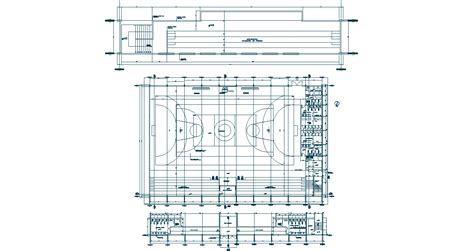 Basketball court stadium Floor plan design.Download the drawing file ...