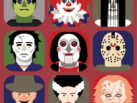 Horror movie characters avatars :: Behance