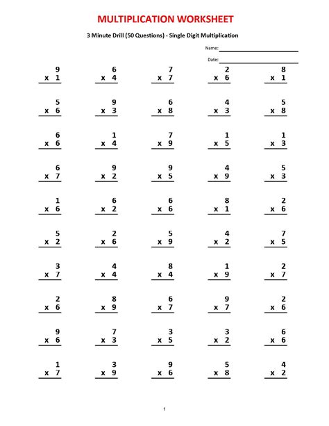 Math Basic Multiplication Worksheets - Julio Whalen's 1st Grade Math ...