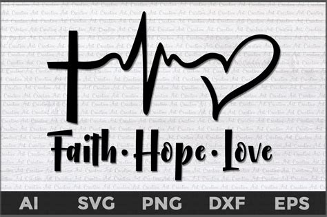 Faith Hope Love Heartbeat svg, Faith Hope Love svg, faith svg, christi ...