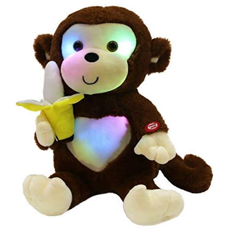 WEWILL LED Cute Monkey Stuffed Animal Creative Glow Soft Plush Toys ...