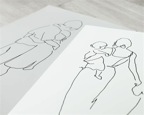 Line Art Print Line Drawing Family Print Family Drawing - Etsy