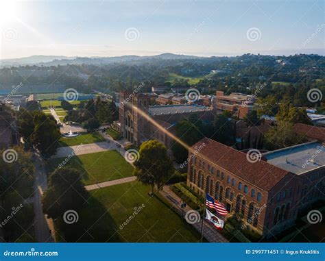 Aerial View of American University Campus at Sunrise with Classical and ...