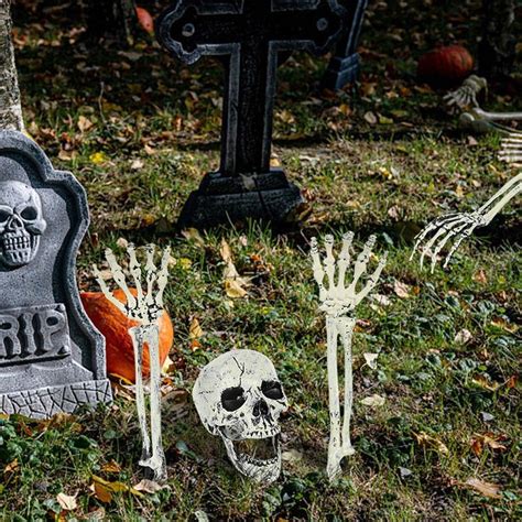 Halloween Graveyard Human Skull Skeleton Decor Horror Props - Etsy