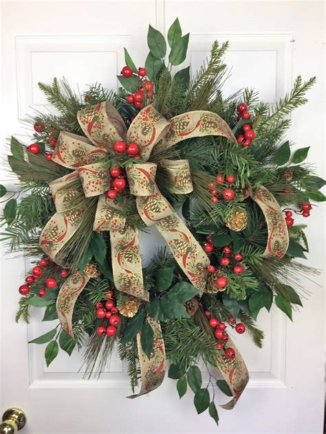 Traditional Christmas Wreath Christmas Wreath Pinecones | Etsy