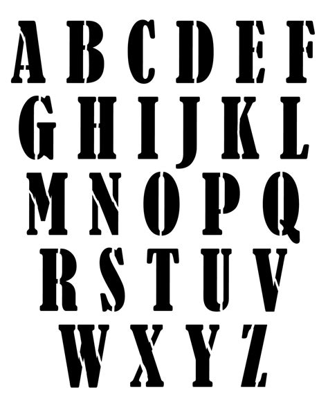 Bold Big Font 8x10 stencil