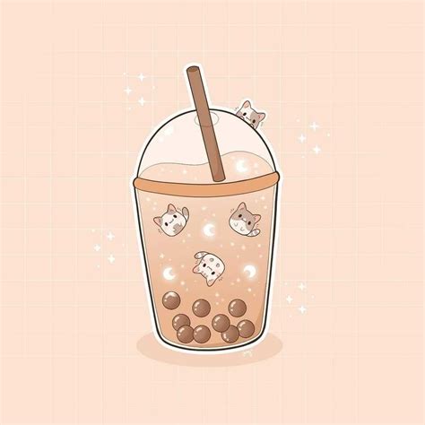 Boba Wallpaper Discover more Aesthetic, bubble tea, Cute, drink, Iphone ...