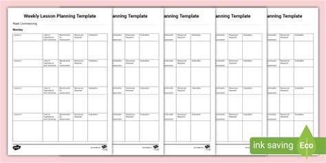 Weekly Lesson Plan Format for Teachers | CfE | Twinkl