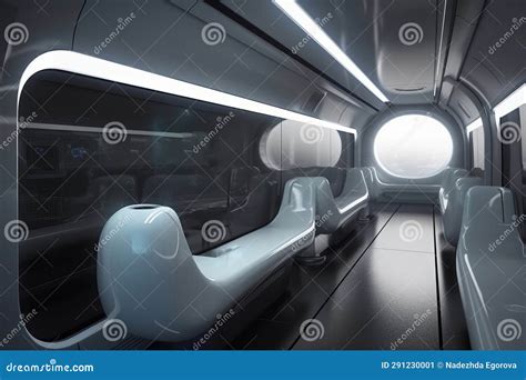 Interior of the Salon of Futuristic Train, Metro, Subway - the Vehicle ...