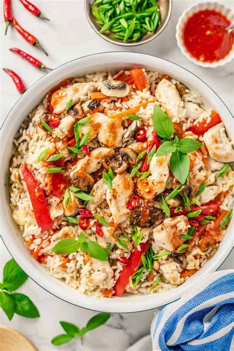 Thai-style Easy Chicken Fried Rice - The Yummy Bowl