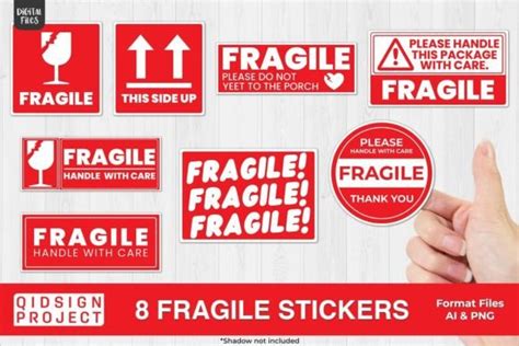 8 Fragile Stickers for Packaging Graphic by qidsign project · Creative ...