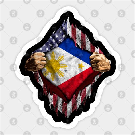 Filipino American Flag - Filipino American Flag - Sticker | TeePublic