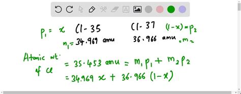 SOLVED: 22) (6 points) Chlorine has an average atomic mass of 35.453 ...