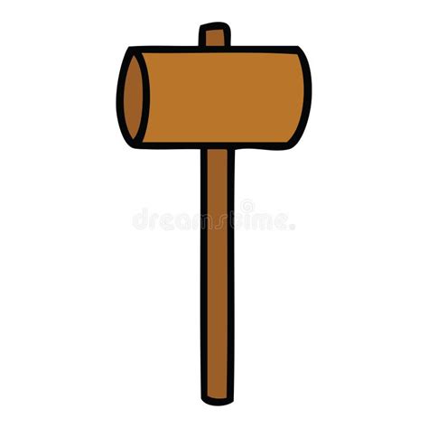 Hand Drawn Cartoon Doodle of a Mallet Stock Vector - Illustration of ...