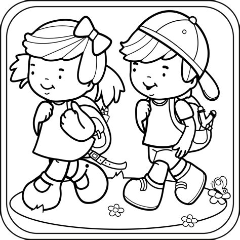 Girls and Boys Coloring Pages Preschool | Kindergarten | First Grade ...