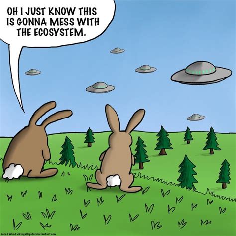 This cartoon jokingly suggests that aliens (invasive species) will ruin ...