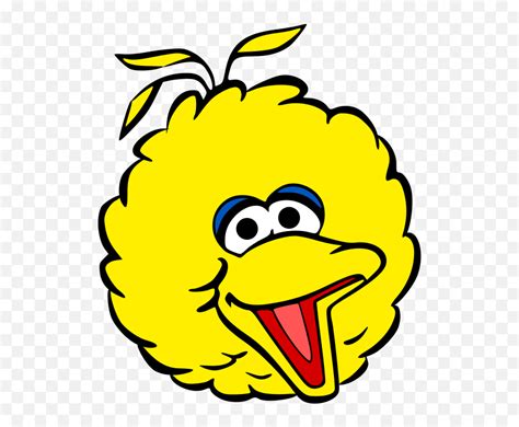 Big Bird Head Sesame Street Clipart - Big Bird Svg Free Emoji,Sun Bird ...