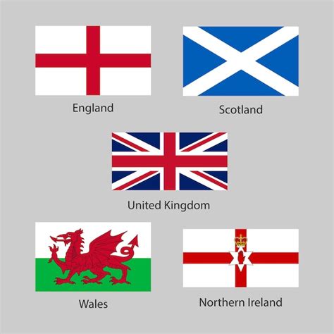 Premium Photo | Flags of England Scotland Northern IrelandWales