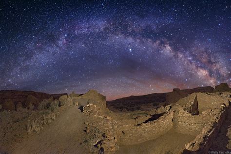 Milky Way Galactic Arch rising over Pueblo del Arroyo Ruins | Chaco ...