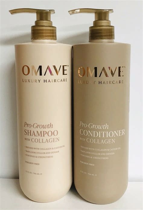 Omave Luxury Haircare ~ Pro-Growth Shampoo & Conditioner with Collagen ...