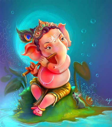 Lord Ganesha & happy ganesh chaturthi..., Madhaw Bauri on ArtStation at ...