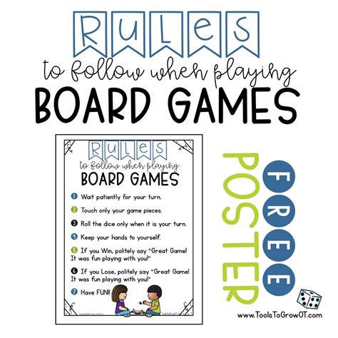 FREE! Board Game Rules! | Social skills, Pediatric therapy, School ...