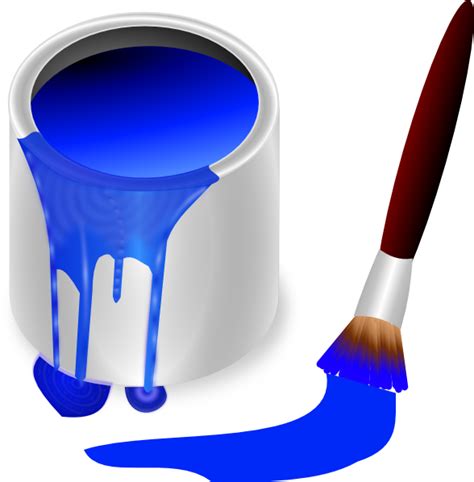 Blue Paint Brush And Can Clip Art at Clker.com - vector clip art online ...