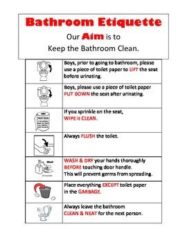 Bathroom Rules for Middle School Students Visual Aid | TPT