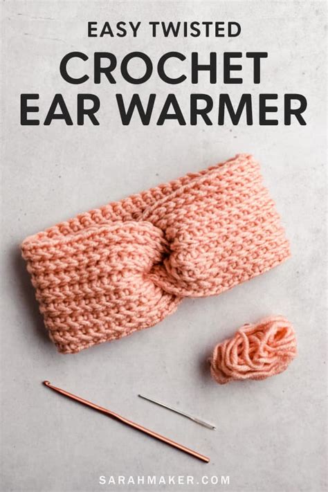 Twisted Crochet Ear Warmer Headband - Free Pattern - Sarah Maker