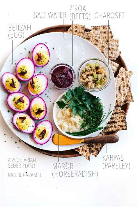 VEGETARIAN PASSOVER SEDER PLATE WITH BEET-PICKLED DEVILED EGGS. | Kale ...