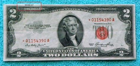 1953 $2 Star Red Seal Note Two Dollar Bill - Rs17