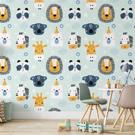 Safari Nursery Wallpaper - Etsy