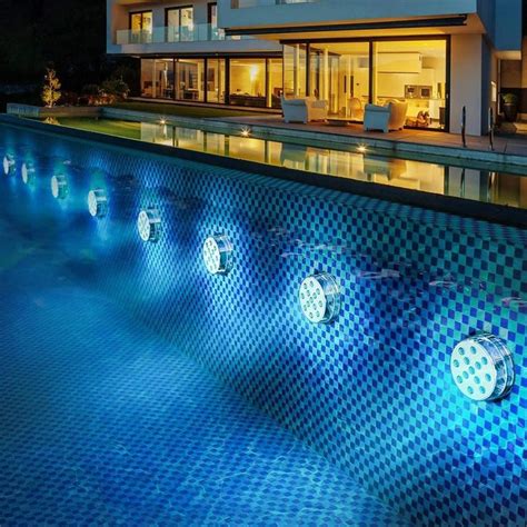 2 Pcs Magnetic Underwater LED Lights with Suction | Led pool lighting ...