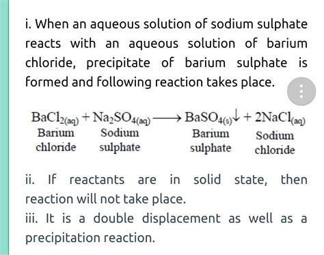 What will happen if aqueous solution of sodium sulphate reacts with ...