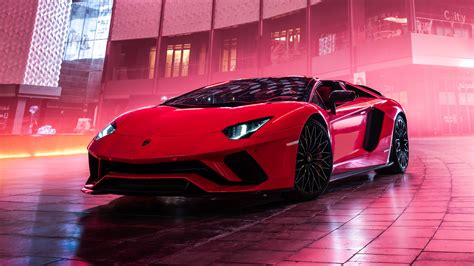 Download wallpaper 3840x2160 lamborghini aventador s roadster, red car ...