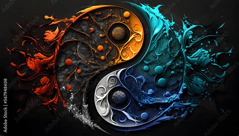 yin yang wallpaper abstract Stock Illustration | Adobe Stock