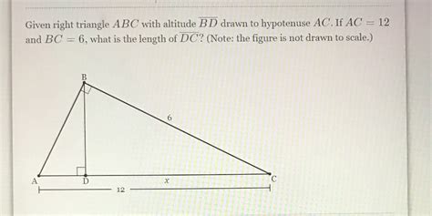 [Solved] Given right triangle ABC with altitude BD drawn to hypotenuse ...