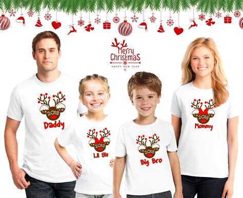 Cute Reindeer Christmas 2018 matching shirts, Xmas family matching ...