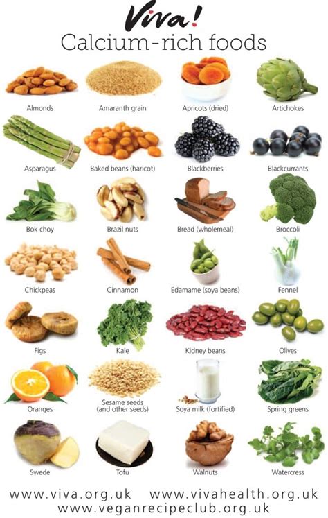 Calcium rich foods wallchart | Vegan nutrition, Calcium rich foods ...