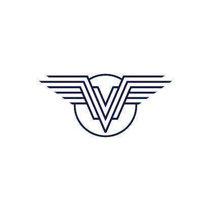 V Wings Vector Emblem Stock Illustration - Download Image Now ...