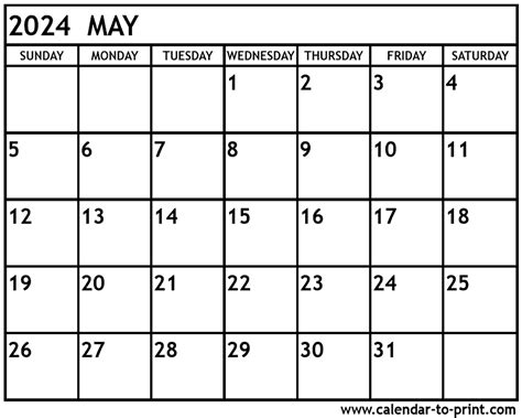 May 2024 Calendar Printable Free - Jobye Lynette